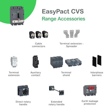 circuit breaker EasyPact CVS100B, 25 kA at 415 VAC, 100 A rating thermal magnetic TM-D trip unit, 3P 3d — image 3